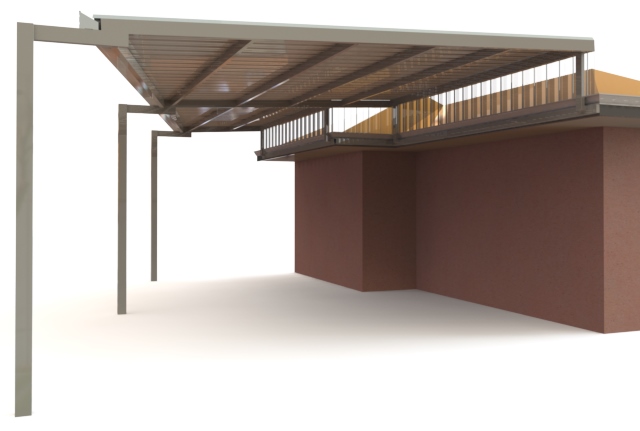 raised flat patio with infill